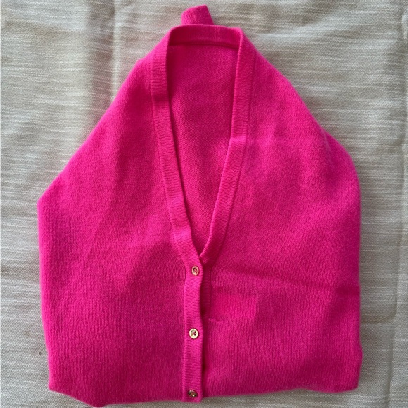 Lilly Pulitzer Harp Cashmere Cape Sweater Cerise Pink OS - Picture 8 of 8